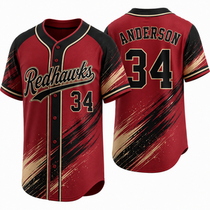 Camiseta de Béisbol Bordada al por Mayor, Estilo Vintage, Resistente a la Decoloración, Diseño Impreso en Poliéster, Logotipo de Competición, Ropa Deportiva - Product Image 3
