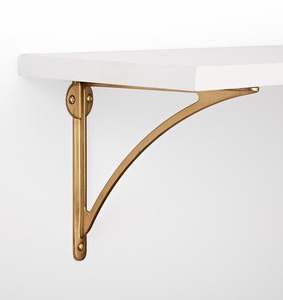 Soporte de latón resistente para estantes, soporte de pared de primera calidad para estantes de madera maciza, organización interior del hogar - Product Image 1