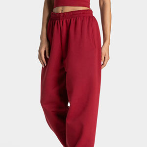 <b>Women</b>’s Relaxed Fleece Sweatpants Loose <b>Straight</b> <b>Leg</b> Casual Lounge Trousers Elastic Waistband Soft Comfort Everyday Streetwear - Product Image 5