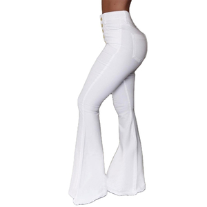 Pantalon évasé décontracté pour femme, taille élastique, respirant, avec logo personnalisé de haute qualité - Product Image 3