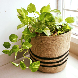 Modern Eco-Friendly Foldable Jute Fabric Rope Plant Laundry Basket Customize Logo for <b>Storage</b> Basket Kids Playroom Living Room - Product Image 4