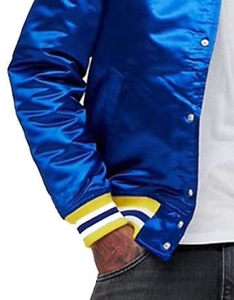 Silk Satin <b>Varsity</b> <b>Jackets</b> Customized Logo Button Outdoor Fashion Satin Baseball <b>Varsity</b> <b>Jacket</b> for Men - Product Image 4