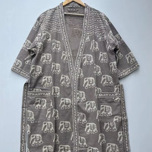 Robe kimono en coton imprimé, peignoir de demoiselle d'honneur, léger, pour l'été, taille unique - Product Image 1