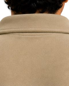 Khaki <b>Men</b> Oversized Quarter Zip Sweatshirt <b>Pullover</b> Fleece Cotton Polyester Casual Winter Sweatshirt With Stand Collar Zip Neck - Product Image 3