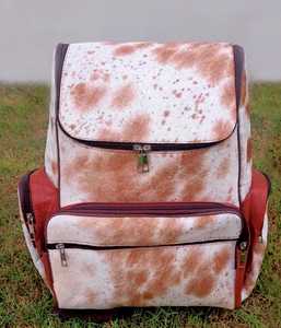 Sac à dos de voyage en cuir véritable avec poils, pour ordinateur portable, personnalisable avec logo, en cuir de vachette, vente en gros, fournisseur et fabricant, LHBP-0053 - Product Image 1