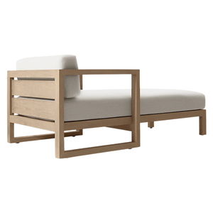 Tumbona de Madera de Teca Moderna con Reposabrazos, Diseño Limpio, Minimalista para Exteriores, Chaise Longue de Lujo para Patio y Piscina - Product Image 3