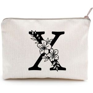 Monogramma Floreale Personalizzato per Borsa da Toilette, Astuccio Cosmetico da Viaggio Personalizzato con Iniziali 'Init' - Product Image 1