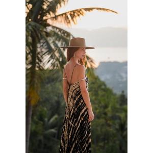 Casual Black Beige Tie Dye Rayon Maxi <b>Dress</b> Women’s Sleeveless Spaghetti Strap Neck Flowy <b>Boho</b> Long <b>Summer</b> <b>Dress</b> - Product Image 3