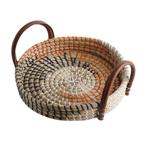 Deluxe Seagrass Tray Eco-Friendly Storage <b>Basket</b> For Guest Bedding Essentials And Extra <b>Linens</b> - Product Image 1