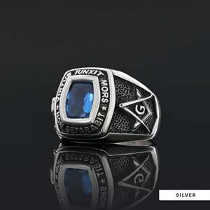 แหวนเมสัน BOJ รุ่น 033 แหวนสั่งทำพิเศษสำหรับทุกเพศ แหวนตราประทับฟรีเมสันแบบปรับแต่งได้ แหวนตราประทับมาสเตอร์เมสันเท็กซัส ฮิปฮอป สีเงิน ราคาประหยัด - Product Image 6