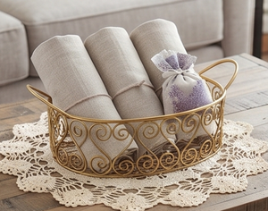 Elegant Oval Metal <b>Wire</b> <b>Storage</b> <b>Basket</b> With Handles Multi-Purpose Neatening Container Rustic Style Home Accent - Product Image 4