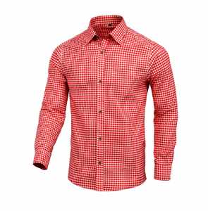 Chemise bavaroise rouge pour hommes, tenue traditionnelle allemande en coton, du S au 4XL - Product Image 1