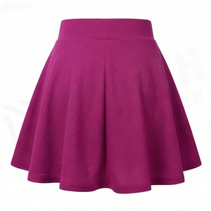Women A-Line Mini <b>Skirt</b> Solid Color <b>Elastic</b> <b>Waist</b> Breathable Polyester <b>Skirt</b> All Seasons Wear - Product Image 2