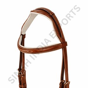 บังเหียนม้าหนังแท้แบบยกสูงพร้อมแผ่นรองนุ่ม ตกแต่งด้วยการเย็บแบบแฟนซี สำหรับขี่ม้าแบบจั๊มพ์โชว์ บังเหียนสำหรับขี่ม้าแบบอังกฤษ คุณภาพพรีเมียม - Product Image 6