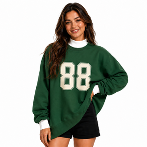 Sudadera de cuello alto para mujer, de algodón suave, manga larga, estilo moderno, con bordado personalizado, proveedor mayorista - Product Image 1