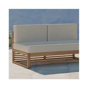 Canapé deux places Canapé d'extérieur en bois massif de teck de jardin avec fabrication de coussins en Indonésie - Product Image 5