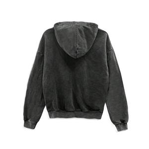 Sudadera con Capucha de Algodón Lavado Estilo Vintage para Hombre, Sudadera Oversize de Streetwear con Detalle de Costura y Producción Personalizada - Product Image 4