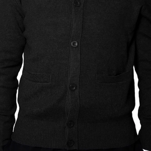Suéter Cárdigan de Hombre con Cuello en V y Manga Larga, Suéter Tejido de Color Sólido al por Mayor para Otoño e Invierno, Logotipo Personalizado OEM/ODM - Product Image 3