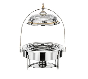 Modern Chafing Casserole Food Warmer Enamel Coated Metal Hammered Work Lid Eco-Friendly Exclusive Look Party <b>Buffet</b> <b>Server</b> - Product Image 4