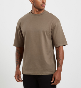 เสื้อยืดโอเวอร์ไซส์ผู้ชาย แขนสั้น ผ้าคอตตอนถัก 100% คุณภาพสูง สไตล์สตรีทแวร์ลำลอง สำหรับฤดูใบไม้ผลิและฤดูร้อน รับผลิตตามแบบ - Product Image 5