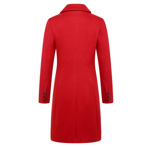 Lady Womens <b>Coat</b> Elegant Longline Winter Fashion Outerwear Jacket Warm Casual Ladies <b>Coat</b> Long Sleeve Button Front Tailored Fit - Product Image 5