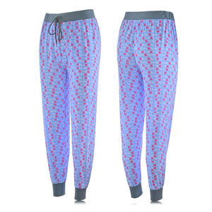 Pantalones de Mujer con Estampado de Puntos Azules, Largos hasta el Tobillo, con Cintura Ajustable con Cordón, Estilo Casual, Tejido de Punto, Mezcla de Algodón y Spandex, Corte Regular, Estilo Primavera - Product Image 5