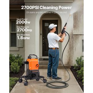 Idropulitrice Elettrica ad Alta Potenza 2700 PSI con 4 Ugelli a Connessione Rapida e 1.8 GPM per Nuove Attività di Pulizia - Product Image 2