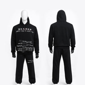 Conjunto Deportivo Personalizado al por Mayor 2026 para Hombre, Sudadera con Capucha y Pantalones de Chándal Azul Cielo, Dos Piezas, Ropa Casual Urbana - Product Image 4