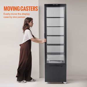 Vetrina Refrigerata Commerciale Grande da 278L (9.8 Cu.Ft.) con Illuminazione a LED, Congelatore e Frigorifero a 5 Ripiani per Pasticceria - Product Image 6