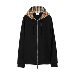 Sudadera con capucha y cremallera completa para hombre, con logo personalizado, de algodón bicolor, forro polar sólido, sudaderas con capucha y sudaderas para hombre - Product Image 1