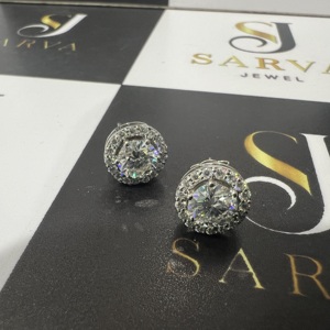 Pendientes de moissanita con certificación IGI VVS, corte brillante redondo vintage, joyería fina, plata de ley S925, para mujer - Product Image 3