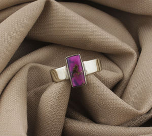 Anillo de Joyería Boho para Mujer, Hecho a Mano, de Plata de Ley 925 con Engaste de Turquesa Púrpura Natural, para Fiestas, Venta al por Mayor - Product Image 2