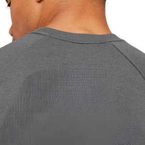 T-shirt de sport raglan oversize pour homme, respirant, haute performance, coupe ample, pour entraînement et fitness, gris foncé - Product Image 4