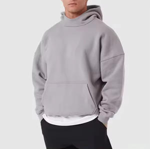 Sweat-shirts à capuche pour hommes OEM ODM, 100% coton, épais et chauds pour l'hiver, vierges pour impression en relief, grammage lourd 360g, coupe carrée à épaules tombantes - Product Image 5