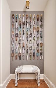 Sculpture murale en chaîne de résine colorée, décoration artistique pour la maison, forme personnalisée, logo, artisanat fait main, dégradé bleu, Artizon - Product Image 2