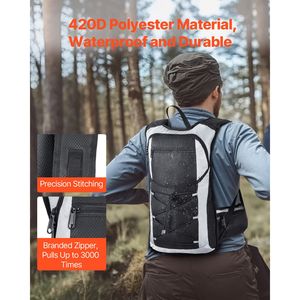 Zaino idrico isolato da 15L per escursioni, borsa sportiva da uomo con sacca idrica in TPU da 3L, zaino portaoggetti per idratazione - Product Image 4