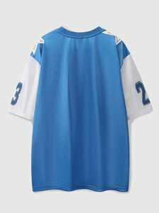 Camiseta Deportiva Profesional de Fútbol Americano, Color Amarillo Marino, Malla Sólida, Talla Grande, Sublimada por Delante, 100% Poliéster - Product Image 2