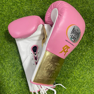 Guantes de Boxeo Personalizados No Boxing No Life de Cuero Genuino para Entrenamiento y Sparring con Cierre de Gancho y Cordones - Product Image 4