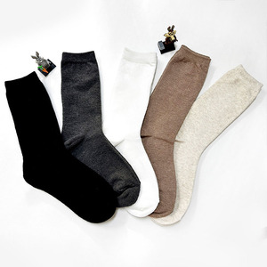 Made in Korea Women's Extended Length Solid Crew <b>Socks</b> 5 Pairs Set K02 Cotton <b>Polyester</b> Polyurethane 4-Season Use - Product Image 4