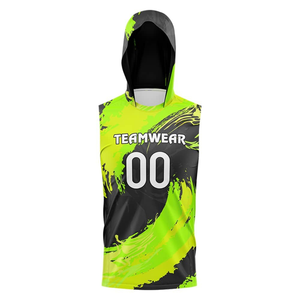 Camiseta de Fútbol 7v7 para Niños, sin Mangas, con Capucha, Diseño Sublimado con Efecto de Pincel, Camisetas Personalizadas para Equipos, Nombre y Número Impresos - Product Image 1
