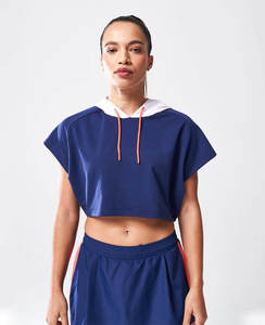 Vêtements de sport pour femmes, pulls oversize en coton et molleton épais, sweats à capuche courts à fermeture éclair, sweats à capuche tricotés solides et décontractés pour femmes - Product Image 2