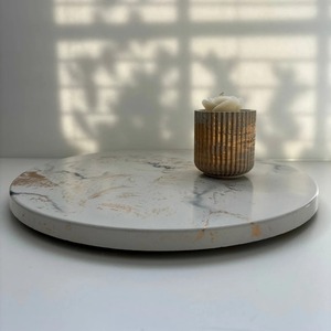 Modern Marble Lazy Susan Serving Tray Perfect For Dining Room Decor <b>Buffet</b> Display And Hosting Rotating <b>Table</b> Tray from India - Product Image 3