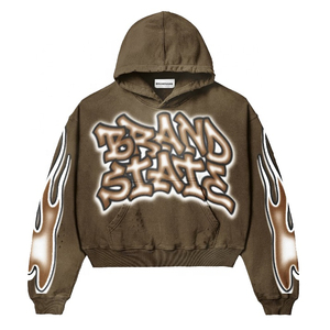 Sudadera con Capucha Streetwear DTG con Pedrería para Hombre, Sudadera con Capucha de Diseñador Estampada de Felpa Francesa, Sudadera con Capucha Oversize de Gran Gramaje y Sudaderas - Product Image 4