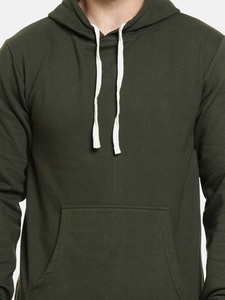 Sudadera con Capucha Verde Oliva para Hombre, Corte Regular, Informal, de Algodón Tejido, con Bolsillo, para Otoño - Product Image 5