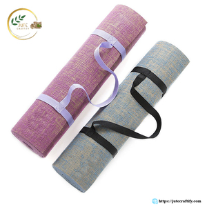 Tapis de yoga en jute naturel éco-responsable – Tapis d'exercice artisanal durable pour la remise en forme, le bien-être et la méditation - Product Image 2