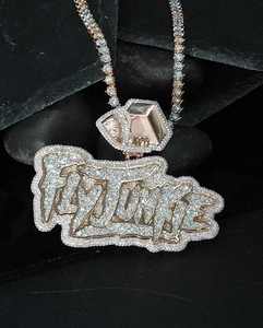 Pendentif Chaîne Personnalisé Bereal pour Homme, en Argent 925 et Moissanite, Certifié IGI, Bijoux Fins Légers Style Hip Hop Indien - Product Image 3