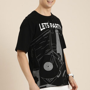 T-shirt en coton tricoté lourd 240 g/m² coupe ample 100 % coton, col rond, logo personnalisé, haute qualité, manches courtes formelles pour homme, anti-boulochage - Product Image 1