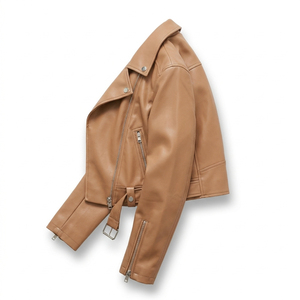 Abrigo de Cuero Genuino de Cordero para Mujer, Directo de Fábrica, Personalizado, Chaqueta de Cuero Real de Lujo para Mujer, OEM Personalizado - Product Image 3