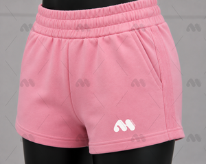 Pink Women's for <b>Crop</b> <b>Top</b> and Shorts Set Solid Color Knitted <b>Silk</b> Screen Printed Logo Sporty Casual Spring Summer Outfit - Product Image 3