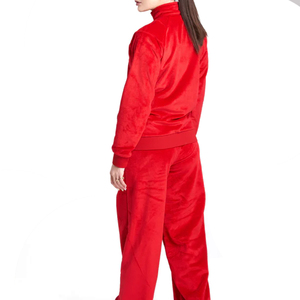 Chándal de Terciopelo Rosa para Mujer de la Mejor Calidad, Manga Larga, con Capucha, Color Sólido, Bolsillos Laterales, Cierre con Cordón, Ropa de Otoño - Product Image 2